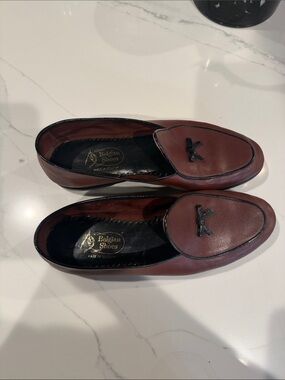Men's Brown Leather Slip-On Loafers with Bit Accent